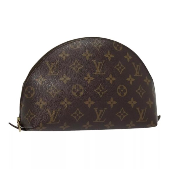 LOUIS VUITTON Monogram Trousse Demi Ronde Cosmetic Pouch M47520 LV Auth 90331 - Picture 1 of 16